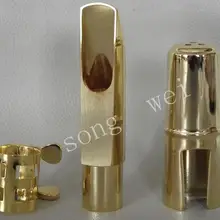 Alto Eb sax металлическая Лигатура мундштука колпачок золотая пластина 6# хороший звук