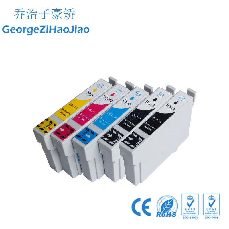 0711XL 5X совместимый чернильный картридж для Epson D78 D92 D120 DX4000 DX4050 DX4400 DX4450 DX5000 полный с