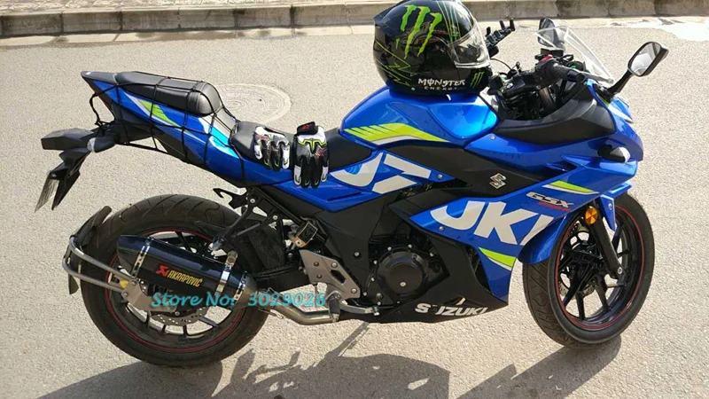 GSX250R слипоны для Suzuki GSX250 R модифицированный глушитель выхлопа мотоцикла набор среднего звенья трубы с побега Лазерная Маркировочная наклейка