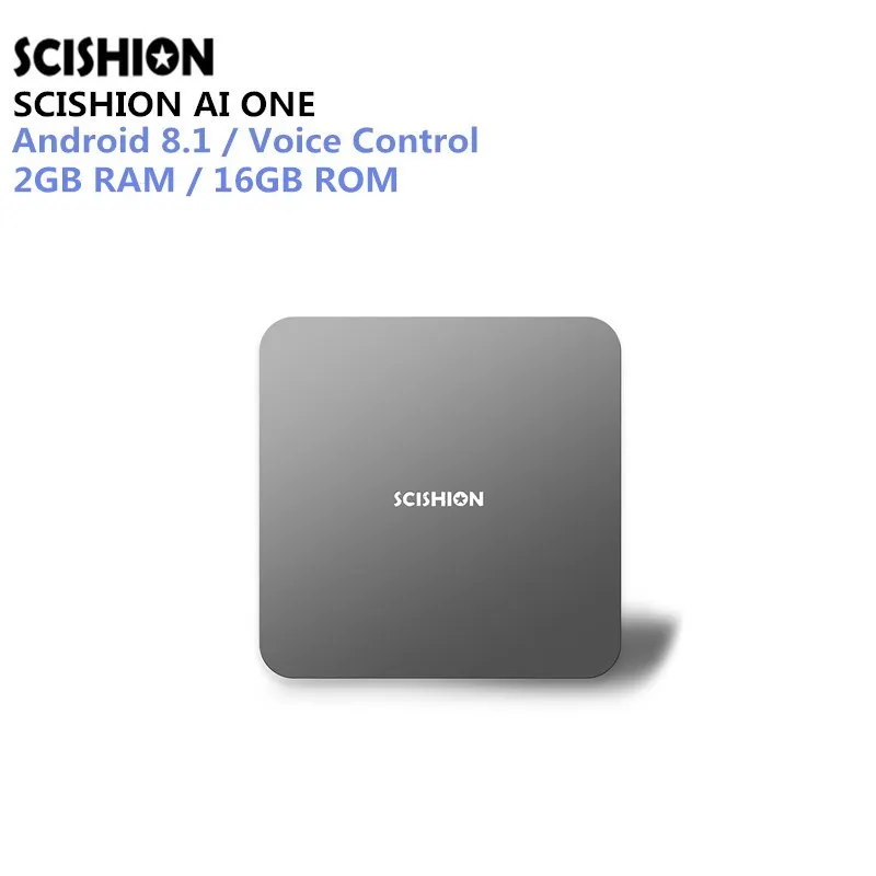 

SCISHION AI ONE Android 8.1 Smart TV Box with Voice Control Rockchip 3328 2GB 16GB WiFi Set Top Box Bluetooth Set-top Box