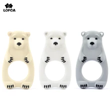 LOFCA 1 шт. полярный медведь силиконовый Прорезыватель для зубов DIY для прорезывания зубов игрушки, не содержащие БИСФЕНОЛ животных Еда Класс ювелирные изделия жевательное ожерелье кулон
