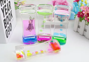 

Floating Double Color Symphony Slim Liquid Oil Drop Dynamic Acrylic Hourglass Timer Clock 4 Colors W7406