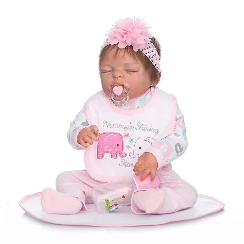 

NPK 56cm reborn doll with soft real gentle touch sleeping baby doll lifelike silicone vinyl Christmas Gift sweet baby
