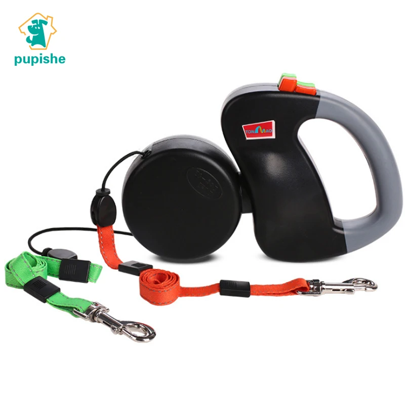 

PUPISHE Retractable Dog Leash 3M Dual Pet Dog Leash with Seperate Control Switch Reflective Quality Dog Leads for Small Med Pets