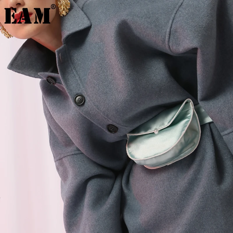 

[EAM] 2019 New Spring Summer Green Personality Bandage Soft Long Pearled Personality Bag Belt Women Fashion Tide JH572