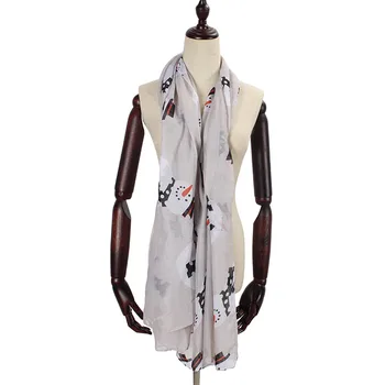 

Novelty Christmas Animal Print Bali Yarn Scarf Warm Long Towel Soft And Comfortable Winter Shawl Spring And Autumn Unisex Scarf
