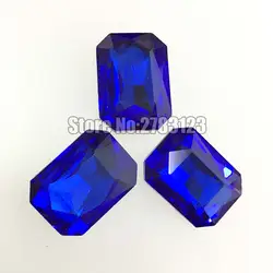 Бесплатная доставка синяя прямоугольник форме восьмиугольника хорошее качество кристалла стеклянные заостренный кончик Свободные