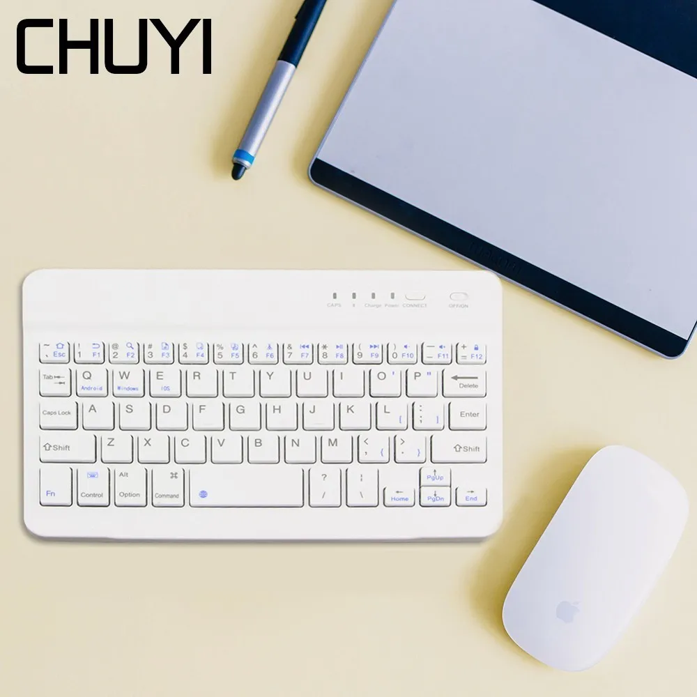 

CHUYI For Ipad Keyboard Wireless Bluetooth Keyboard Mini Ultra Slim Multimedia Teclado For Ipad IOS Android Tablet Smartphone