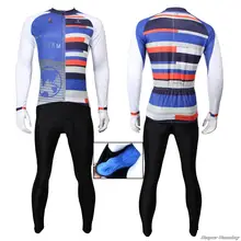 С длинным рукавом Велоспорт Джерси осень Велосипедная форма зима велосипед Майки гель площадку Для мужчин флис Racing одежда