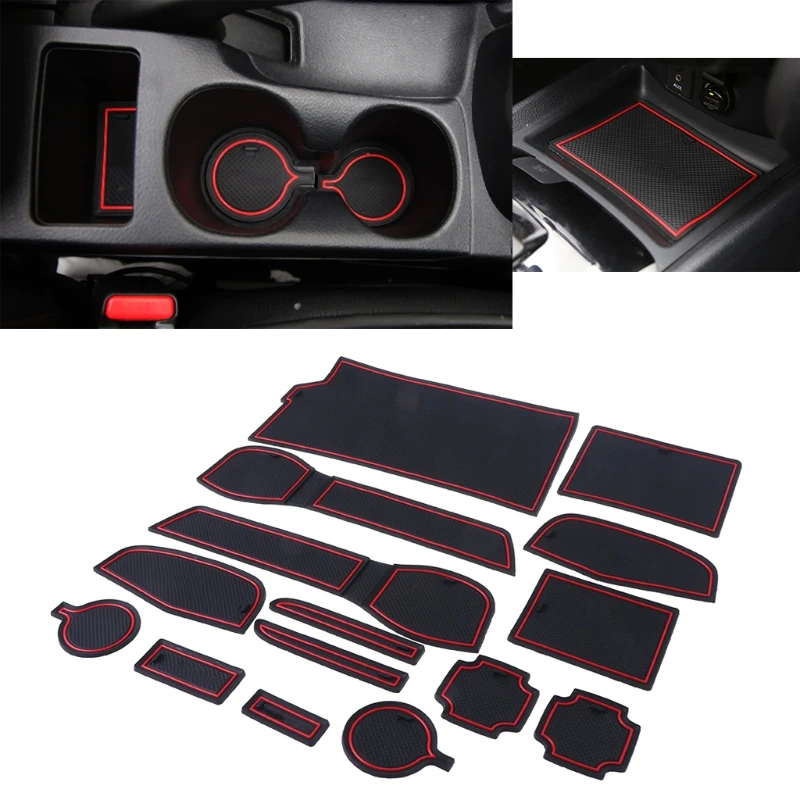 QILEJVS Car Door Gate Slot Mat Non slip Cup Rubber Pad For Nissan qashqai j11 2014