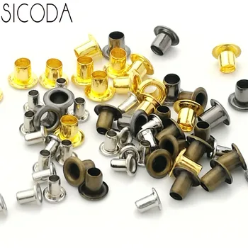 

SICODA 100pcs 1.5/2/2.5mm mini Grommets Eyelets hollow rivet bjd brass Eyelets Doll Clothing Accessories bag decorative