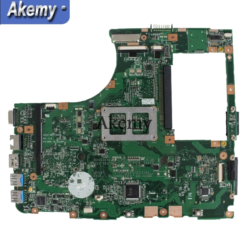  Akemy N55SF Laptop motherboard For ASUS N55SF N55SL N55S Test original mainboard