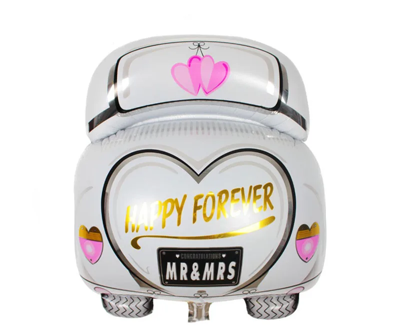 50pcs White Wedding Car Foil Balloons Wedding Decoration Helium