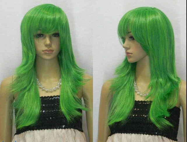 Зеленый Длинные Прямые Аниме Косплей партии Синтетический Парик |