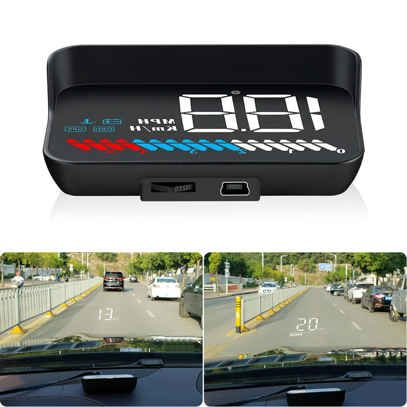 

M7 Head Up Display Car GPS Hud Overspeed Warning Computer Windshield Projector Light Sensor OBD2 GPS Dual System Diagnostic Tool