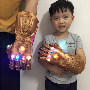 

Avengers 4 Endgame Thanos Gauntlet dult and Kids Cosplay Halloween Party Infinity War Gauntlet LED Light PVC Gloves Gift