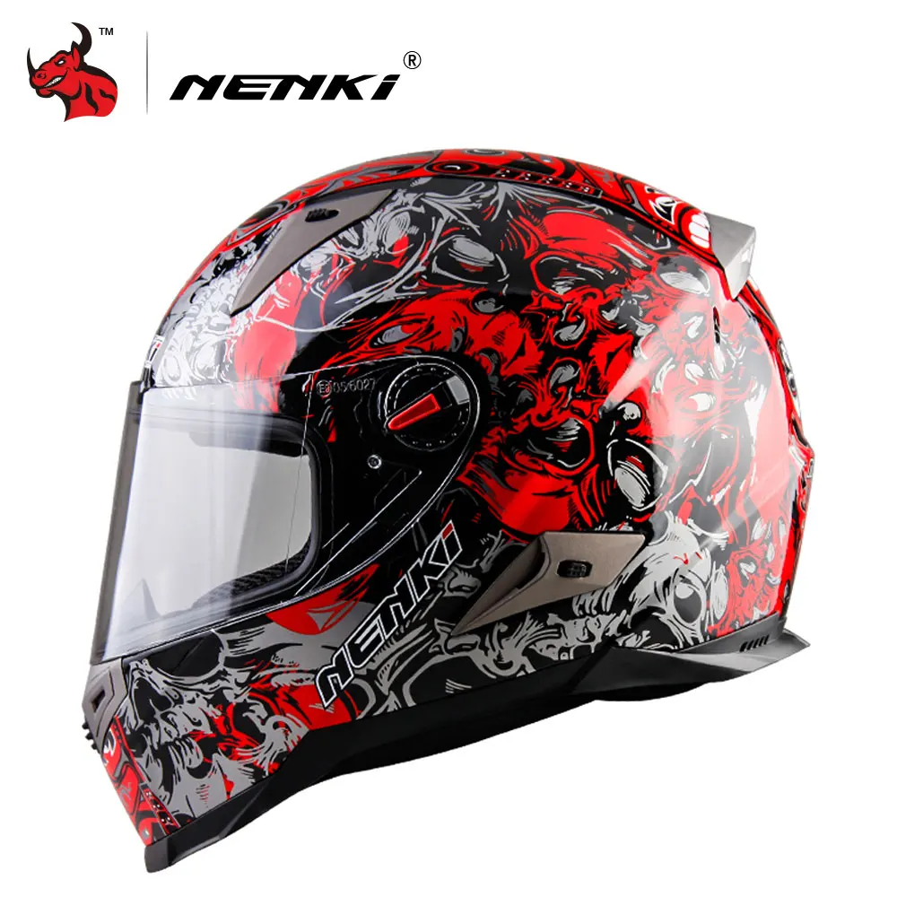 Мотоциклетный шлем NENKI мотоциклетный с сертификацией ECE для мотокросса|full face