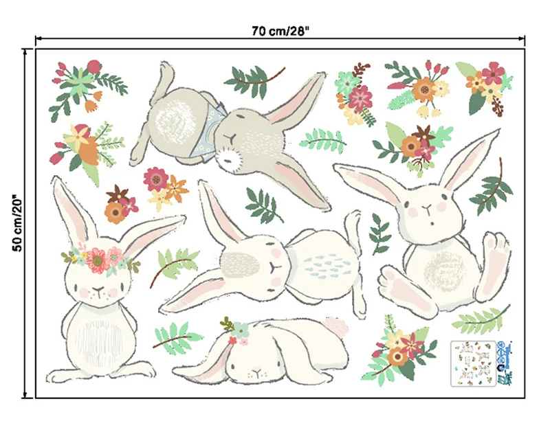 Tofok прекрасный стикер на стену в виде кролика длинные уши мультфильм животных детская комната спальня настенные наклейки лестница детская офис Декор