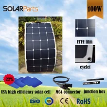 Boguang 100W semi flexible transparency ETFE solar panels mono solar module for RV Boat Golf cart