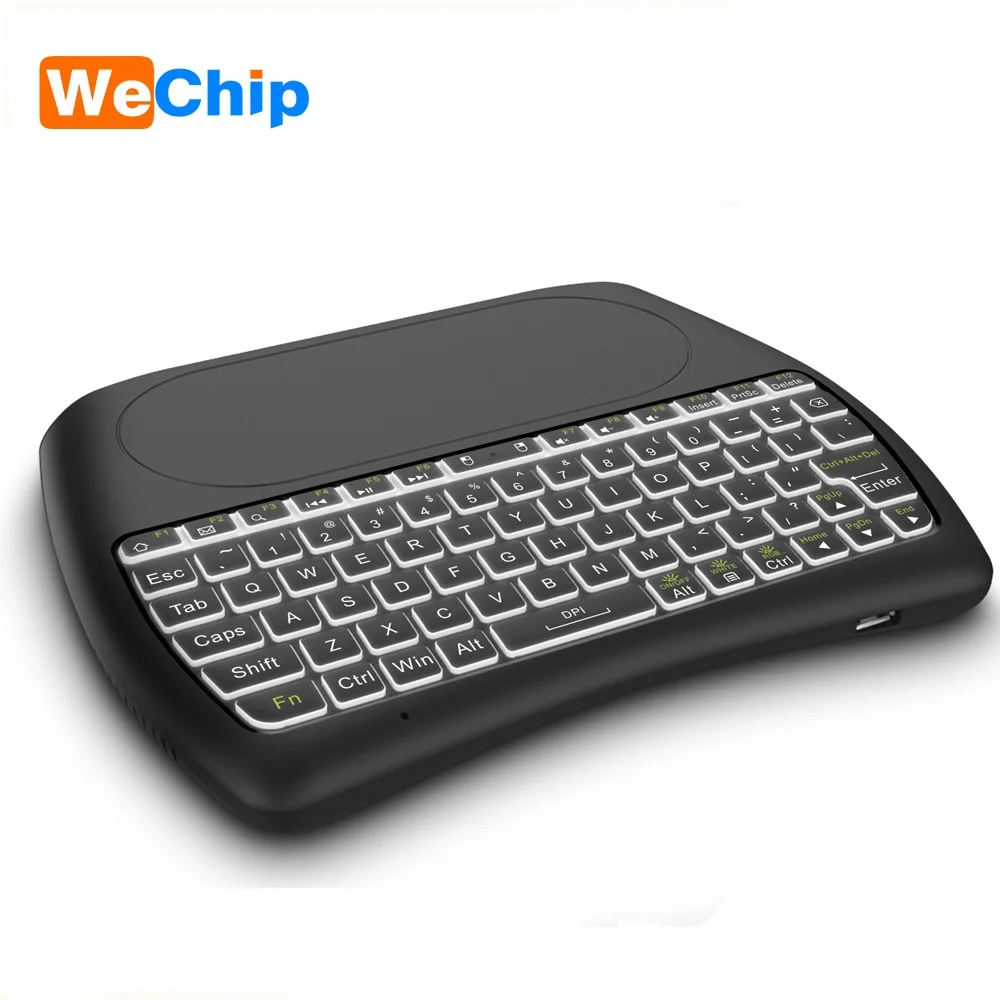 

Wechip D8 PLUS 2.4G Wireless English Version Contoller Touchpad Air Mouse Colors Backlit Mini Keyboard For Android TV BOX PK I8