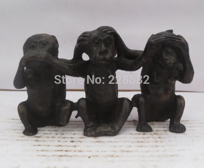 

Metal Crafts Home Decoration Crafts Chinese old copper/bronze carved 3 not monkey figurine/ monkey Statue