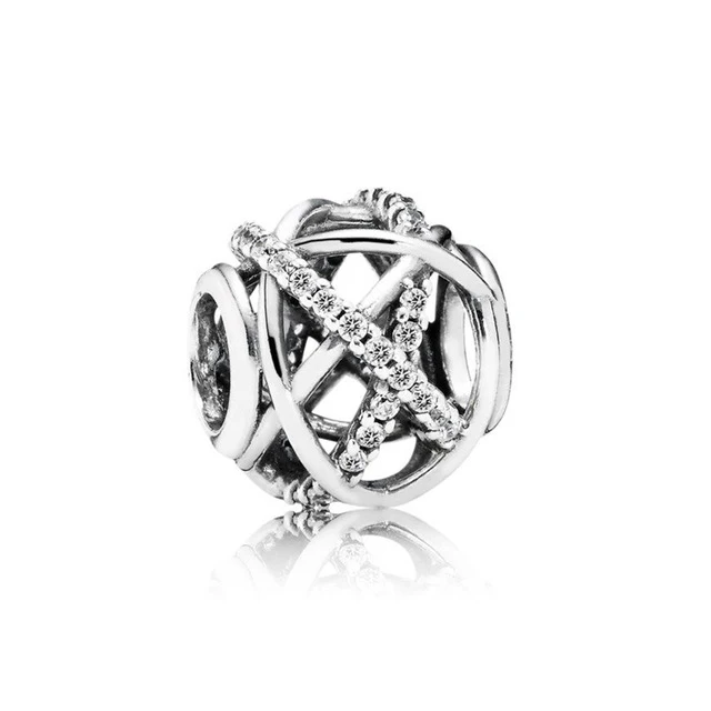 

100% 925 Sterling Silver 1:1 Authentic Abstract Heaven Open Silver Charm With Cubic Zirconia Bracelet Women Originals 791388