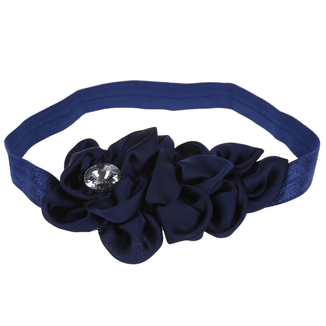 Красивая шифоновая повязка на голову с цветами для маленьких девочек (темно-синий цвет)