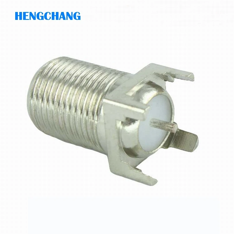 

F type Female connector with stand PCB Mount Straight RF coaxial Connector 10pcs/lot