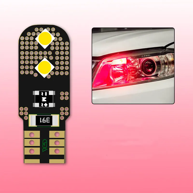2 шт. T10 светодиодный светильник Canbus W5W поворотные боковые огни супер яркие автомобильные огни 3 Вт 194 автомобильные аксессуары габаритная лампа для чтения 12В - Испускаемый цвет: Red