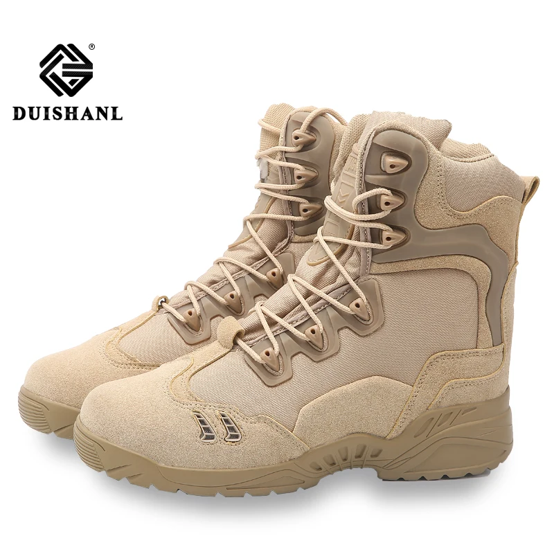 

duishanl Tactical Boots Men Black Desert Safety Army Shoes reathable Military Assault Combat Ankle Boot Erkek sport boot