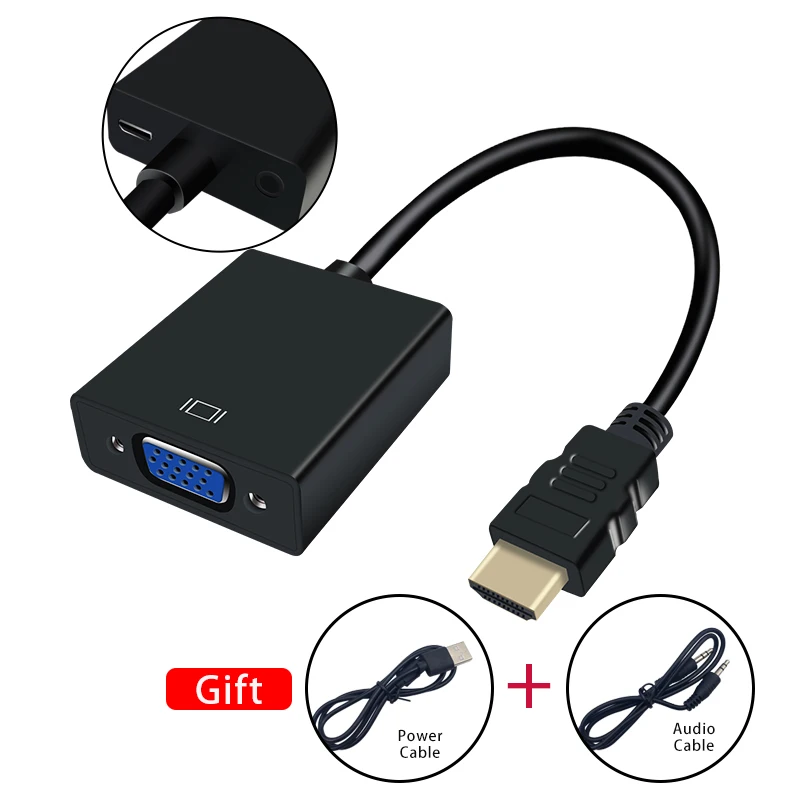 HEONYIRRY HDMI в VGA Кабель-адаптер 1080P цифро-аналоговый видео аудио конвертер кабель для ПК HD tv xbox PS3 PS4 ноутбук ТВ коробка