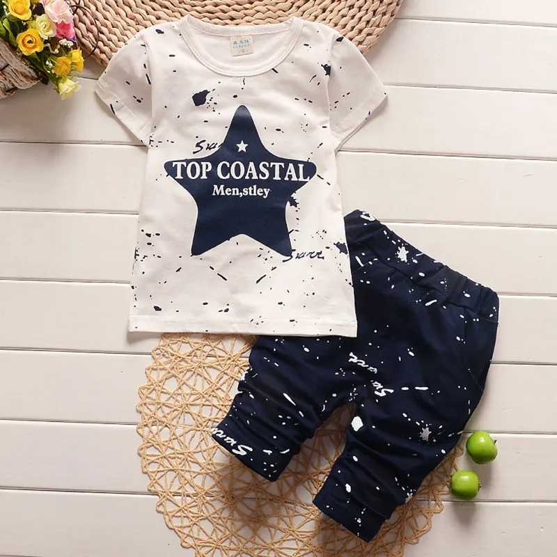

BibiCola Baby Summer Set Kids Boys Clothes Children Clothing Set Baby Boy Clothes Children Sets T-Shirt+Shorts 2PCS Clothes Suit