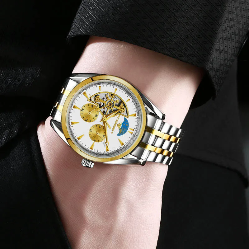 

Man Hollow Automatic Mechanical Watch Steel Strap Watch High-End Men's Mechanical Watch Fashion Six-Pin High-End Watches