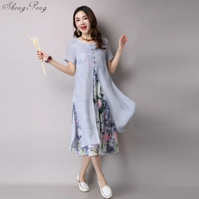 Женское платье qipao V904 элегантные летние китайские платья в восточном стиле