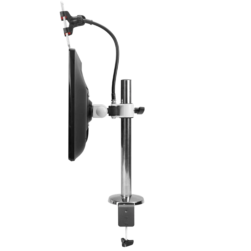 

DL-T900A 10"-27" 25kg stainless steel soporte de single monitor desktop stand holder vesa mount with phone clamp