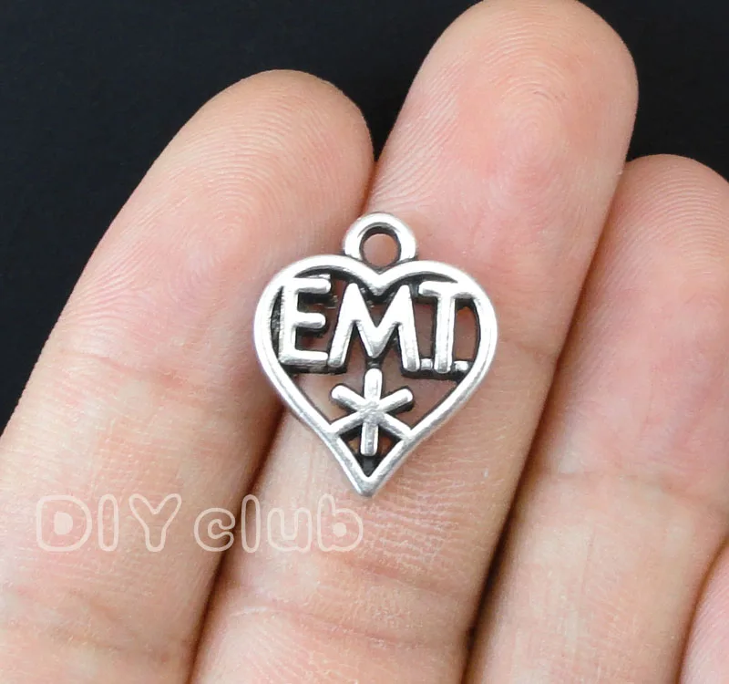 30pcs-EMT Подвески античное серебро/бронза аварийный медицинский техник Шарм Кулон