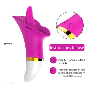 Silicone G-spot Vibrator USB Rechargeable Tongue Massage 12 Speed Vibrating Clitoris Stimulator Sex Toys for Women Adult Sex Toy 2