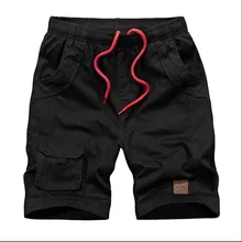 Новые летние мужские хлопковые повседневные мульти карманные шорты большого размера