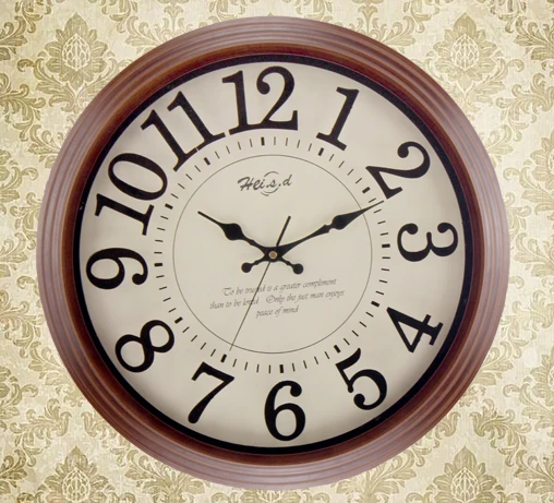 Genuine Large European Retro Wall Clock Mute Creative Home Genuine Large European Retro Wall Clock Mute Creative Home Decoration Brown Solid Wood High Quality 16 Inches In Clocks From Garden