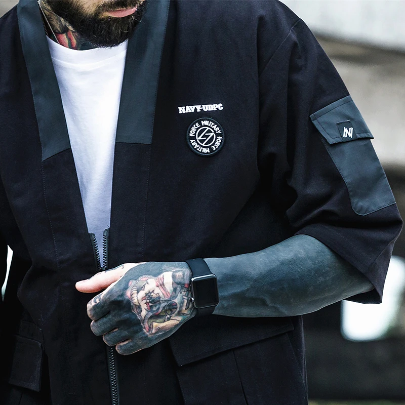 Aelfric Eden повседневные мужские куртки на молнии уличная хип-хоп мужской кардиган кимоно куртка пальто японский стиль Harajuku верхняя одежда KJ51
