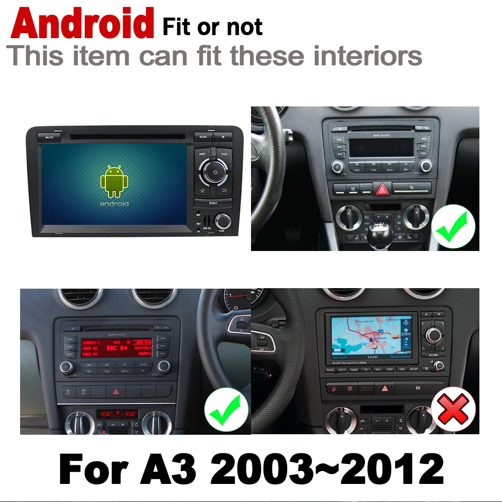Flash Deal IPS Android 2 DIN Car DVD GPS For Audi A3 S3 8P 2003~2012 MMI Navigation multimedia player Stereo radio WiFi system 1