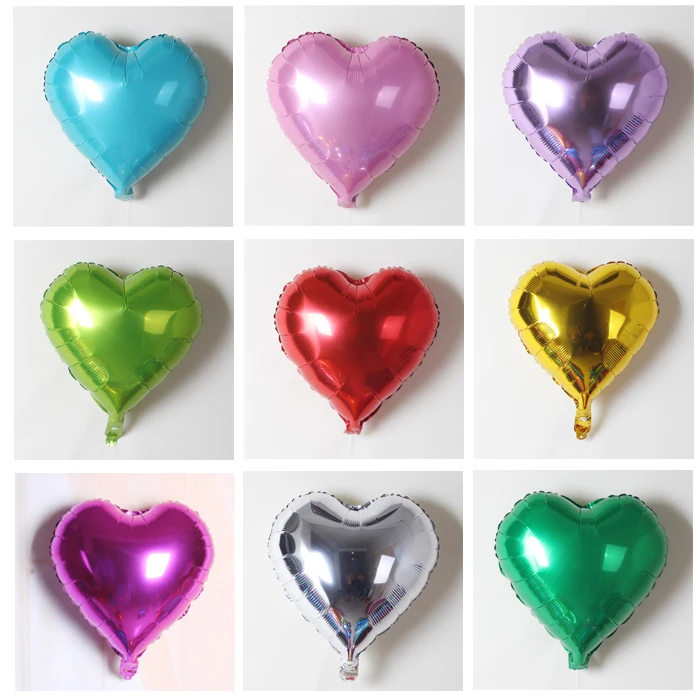 100pcs/lot 18inch Multicolor Heart Balloons Love Foil