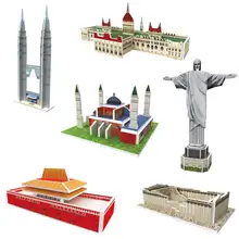 6 комплектов DIY 3D бумажные строительные головоломки игра-головоломка наборы для моделирования развивающие хобби подарок развивающие игрушки для детей до 7 лет