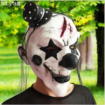 

Scary Clown Mask Black Hair Full Face Horror Joker Mask Masquerade Adult Ghost Party Mask Halloween Props Costumes Fancy Dress