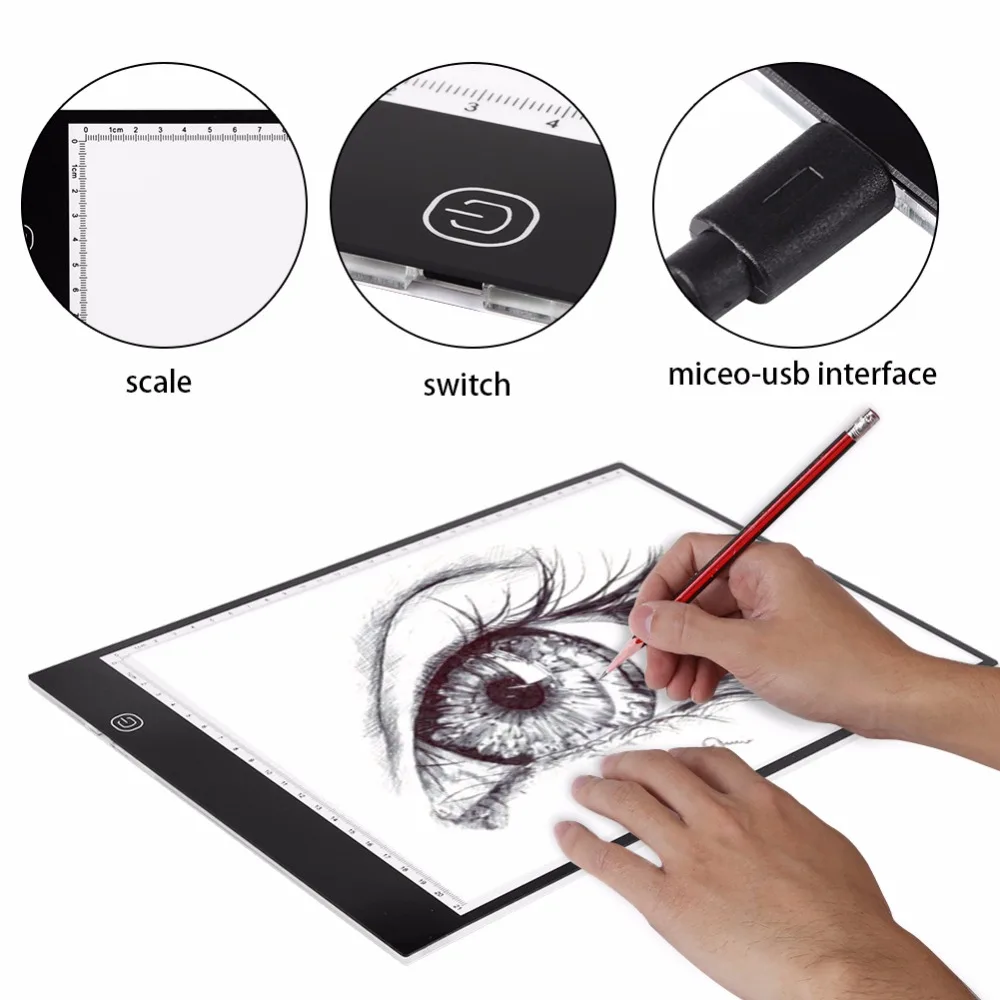 Доска светодиодная a4 для рисования трафарет со светодиодной подсветкой тонкая