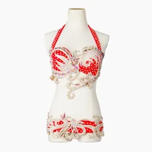 Сценический Топ для танцев, египетская одежда для танца живота, костюм для восточных танцев, комплект из бюстгальтера и пояса с бисером, стразы