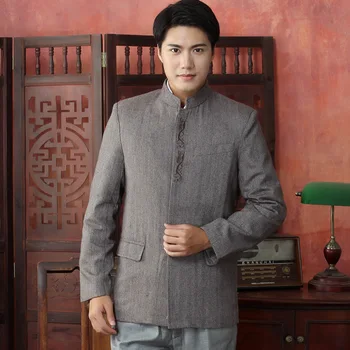 

Brand New Arrival Chinese Traditional Men's Mandarin Collar Embroider Dragon Jackets Coats M L XL XXL 3XL MTJ2015080