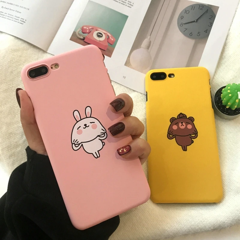 

For iphone 8 plus case luxury for women men carcasa hard Happy Slime Print For coque iphone 7plus 7 8 6 6S Cover