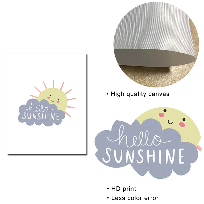 Hello Sunshine холст художественные плакаты принты для детской погоды Настенная