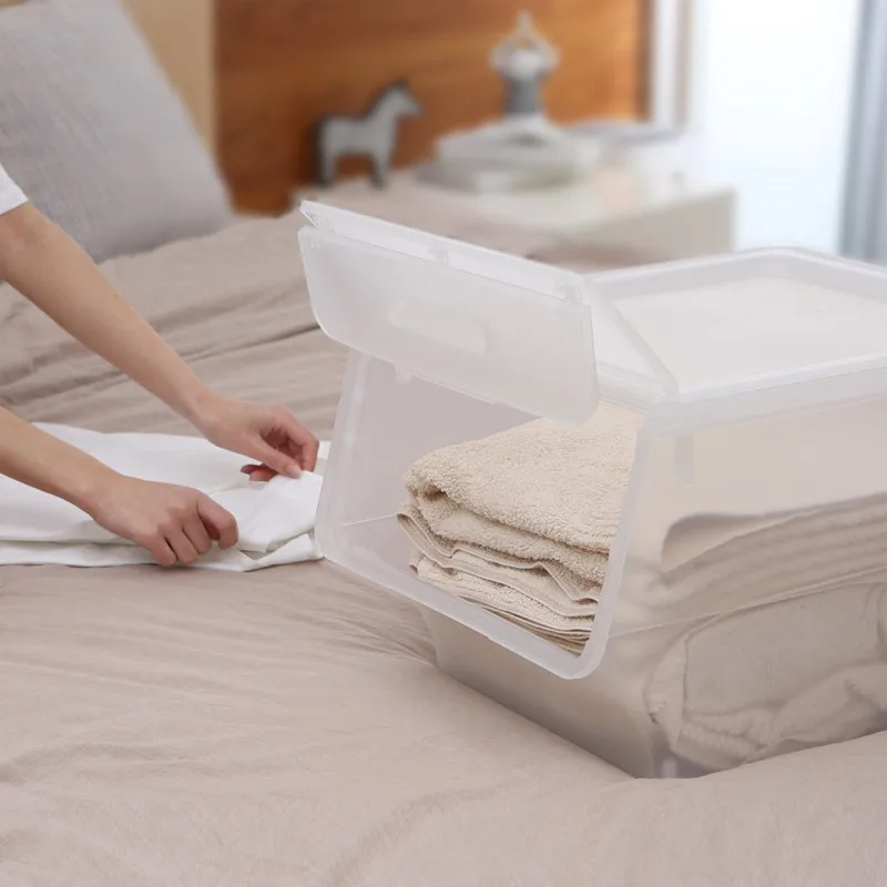 

2pc Sundries Full Case Tiling Inclined Flap Inclined Mouth Clothes Storage Box Bedside Floor Organizer Drawer From Xiaomi Youpin